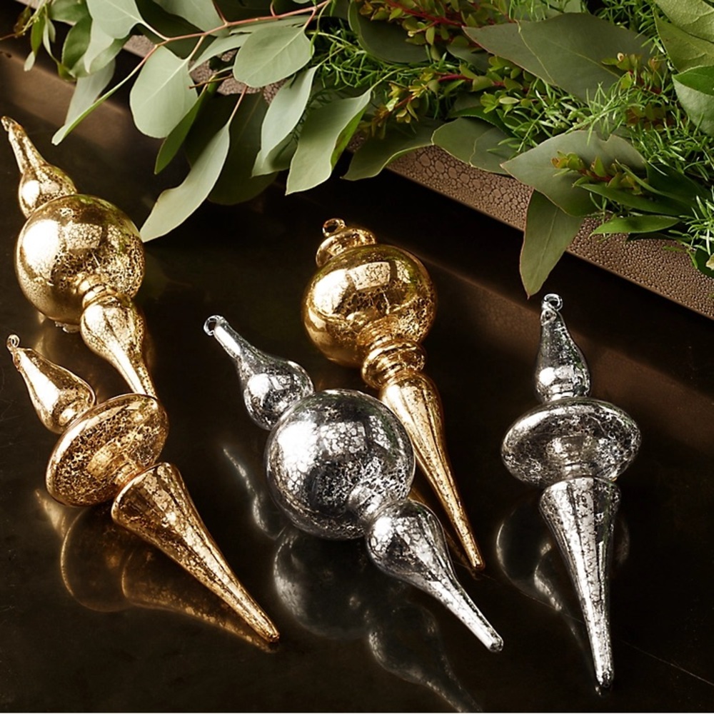 Restoration Hardware-ARTISAN HANDBLOWN ANTIQUED GLASS MINI ORNAMENTS (SET OF 12)